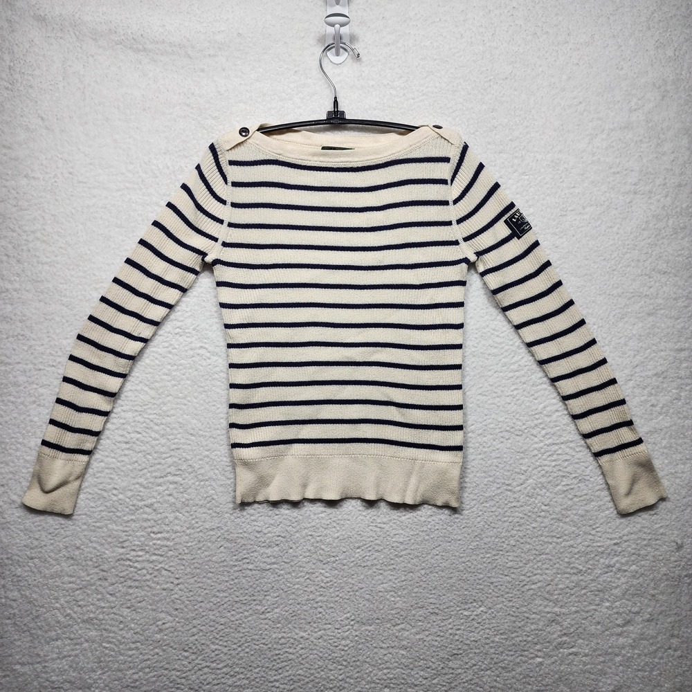 Lauren Jeans Co Ralph Lauren Sweater Striped Cotton Boat Neck